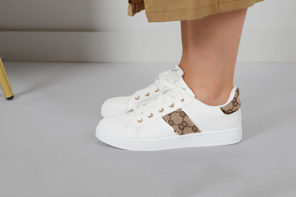 ZAPATILLA SNEAKER BLANCO CON DORADO - Imagen 4