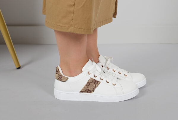 ZAPATILLA SNEAKER BLANCO CON DORADO - Imagen 3